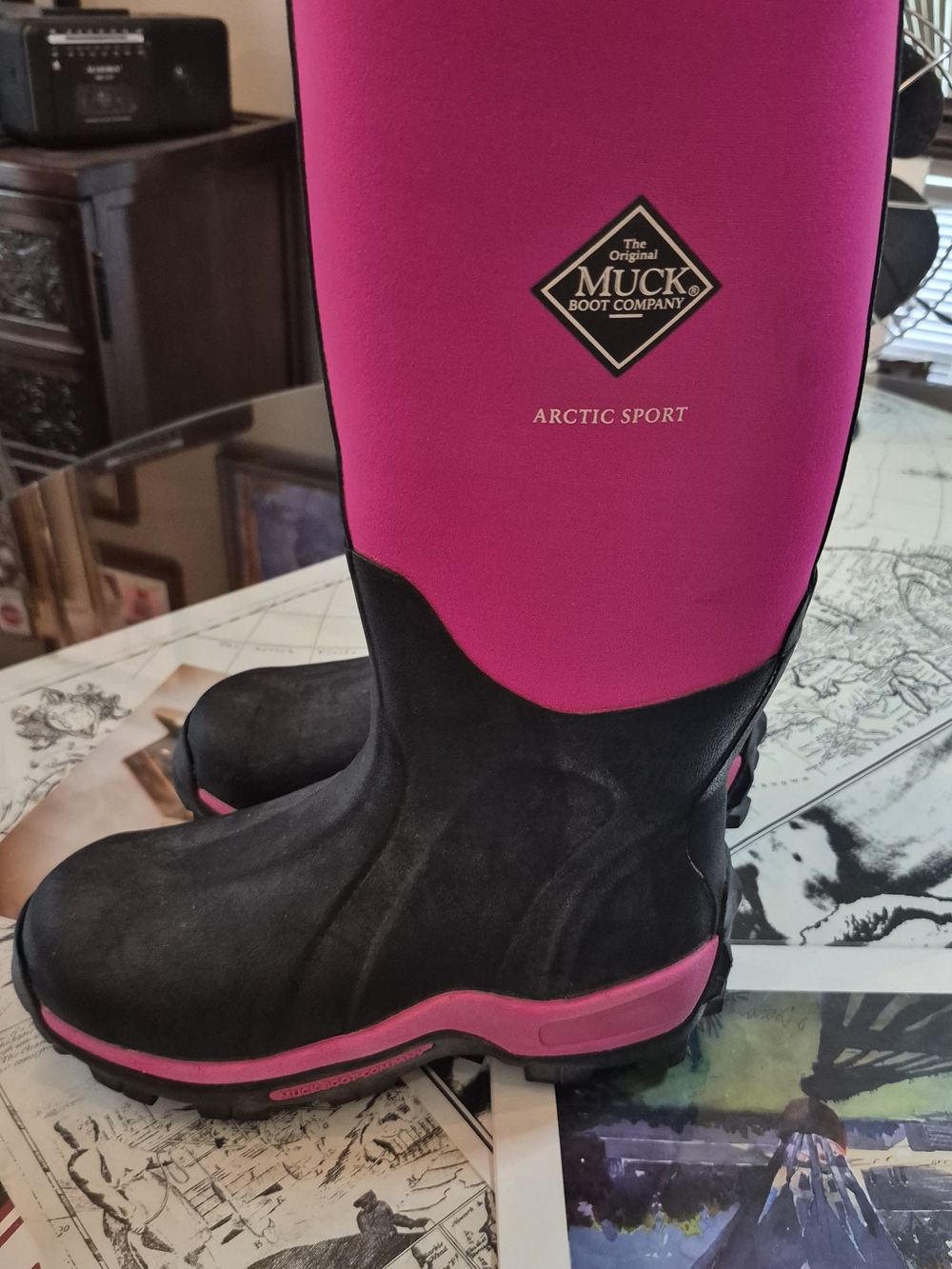 Muck Boot Company Women's Arctic Sport Winter Rain Boots - Pink/Black